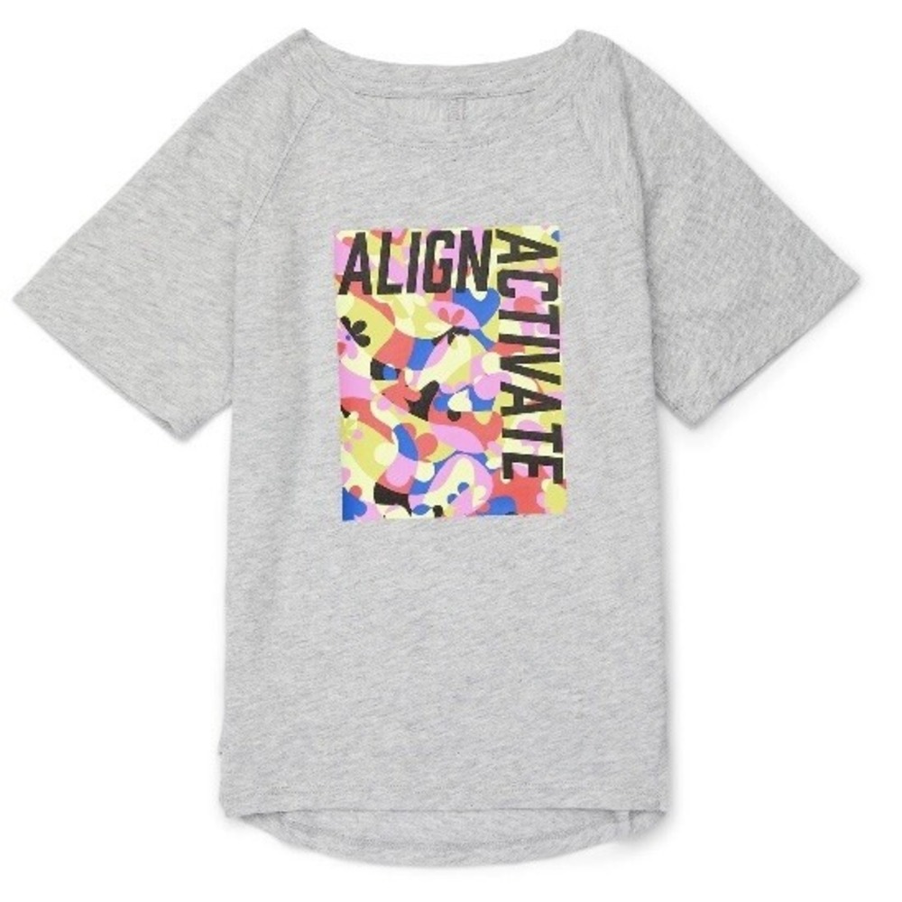 Athletic Works Girls Graphic Active Tee Small 6-6X New with Tags Align Activate